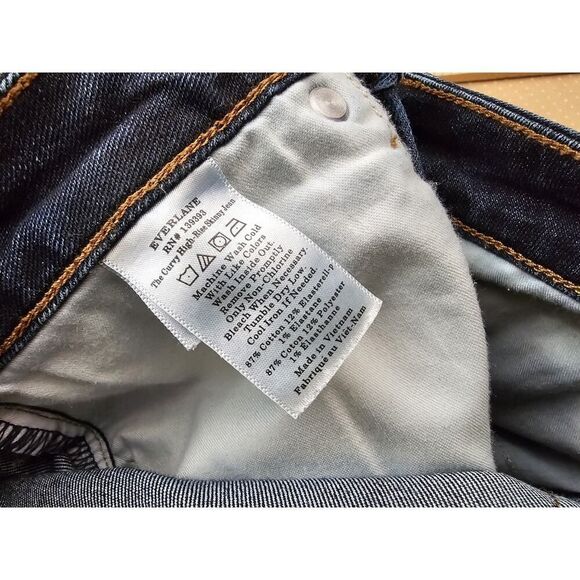 Everlane Jeans Womens 26 Curvy High Rise Skinny Dark Wash Denim Blue - Picture 10 of 13